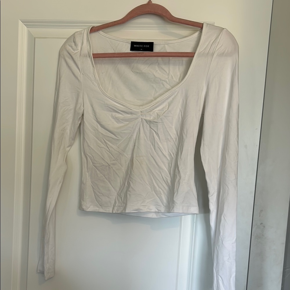 Super Soft and Stretchy Women's White Long Sleeve Top
